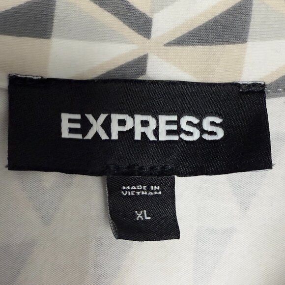 EUC Men's EXPRESS Geometric Print Polo Shirt Short Sleeve- Size XL - Picture 6 of 8